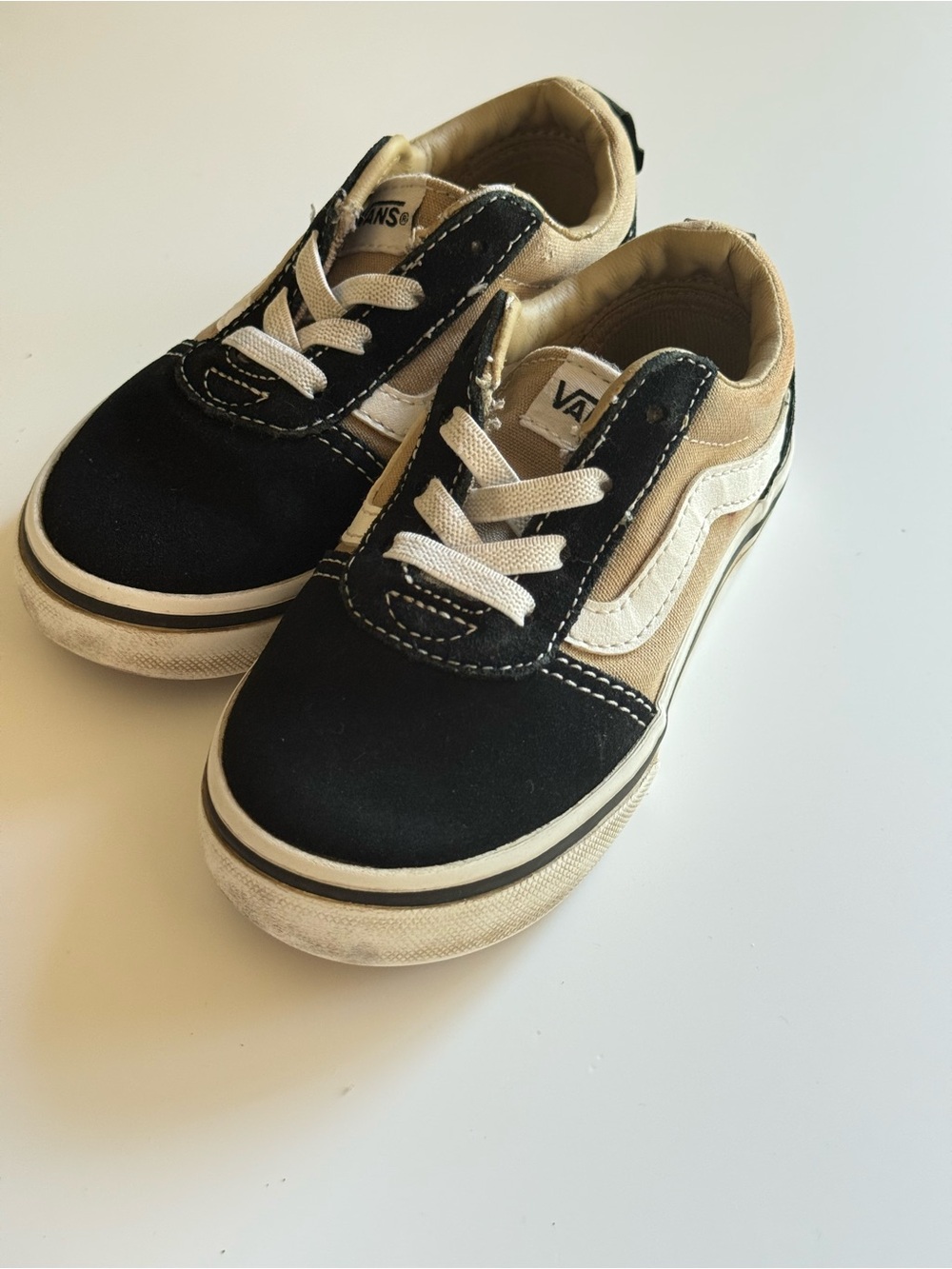 Vans Old Skool Toddler Sneakers | Size 8 Toddler / EU 24.5 | Black & Beige